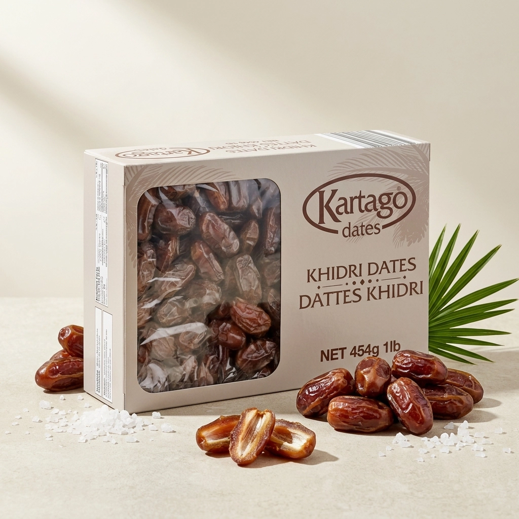Khadri dates — large chewy dark amber dates wholesale bulk supplier Kartago Dates